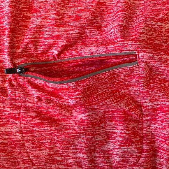 Tangerine Red Fitted Long Sleeve Polo Sweatshirt - Picture 3 of 4